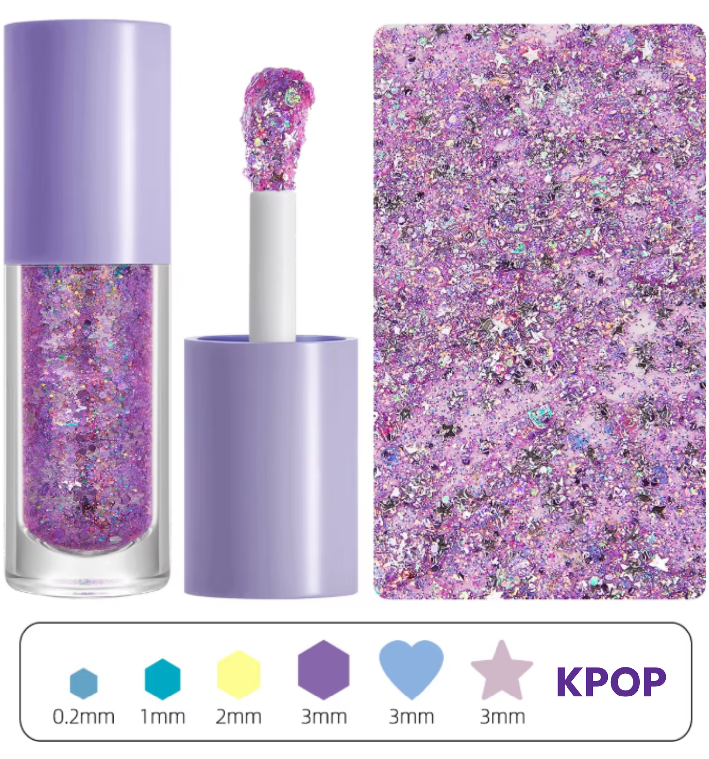 Sparkle Chunky Glitter Gel with Applicator- Kpop