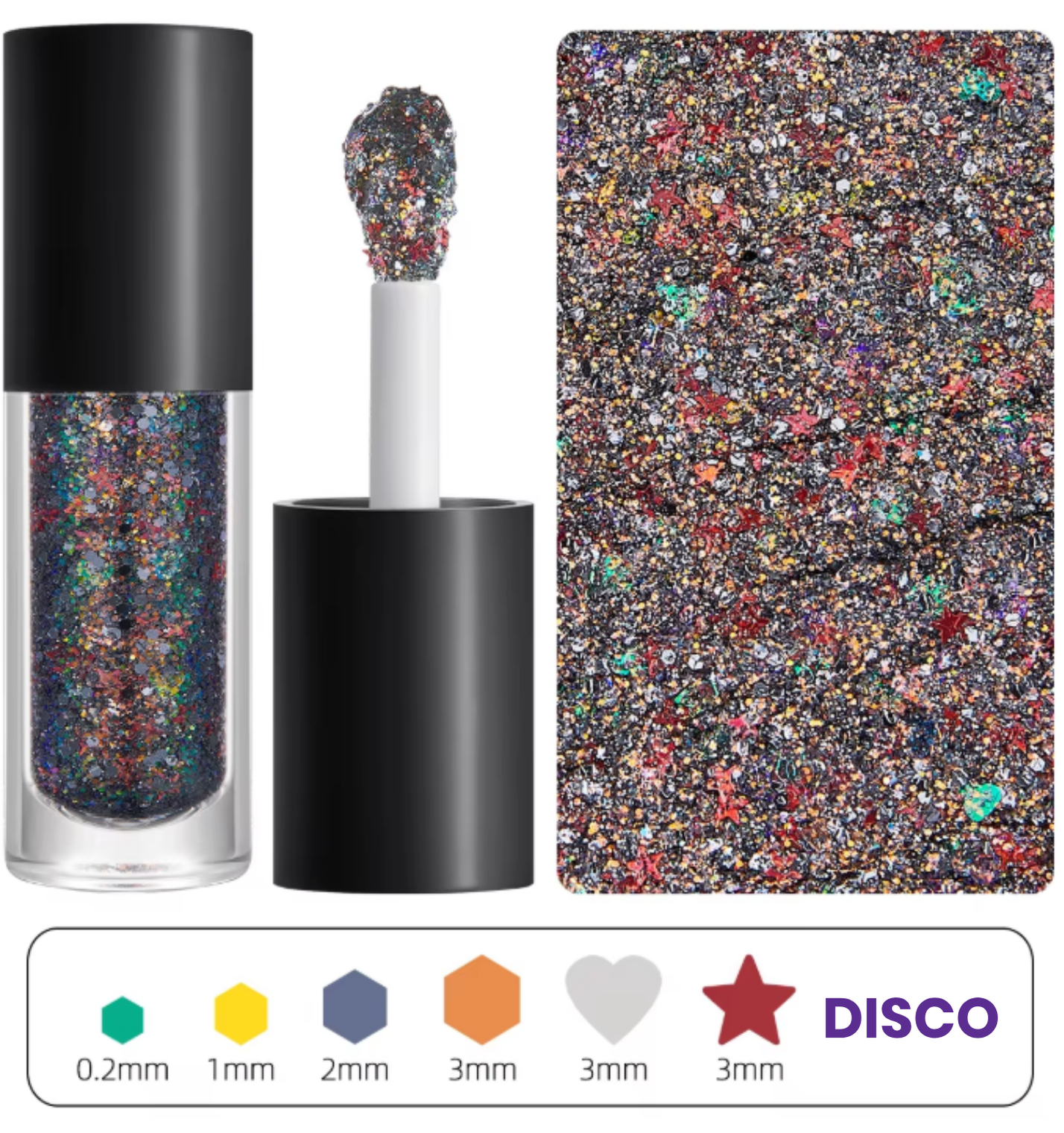 Sparkle Chunky Glitter Gel with Applicator- Disco