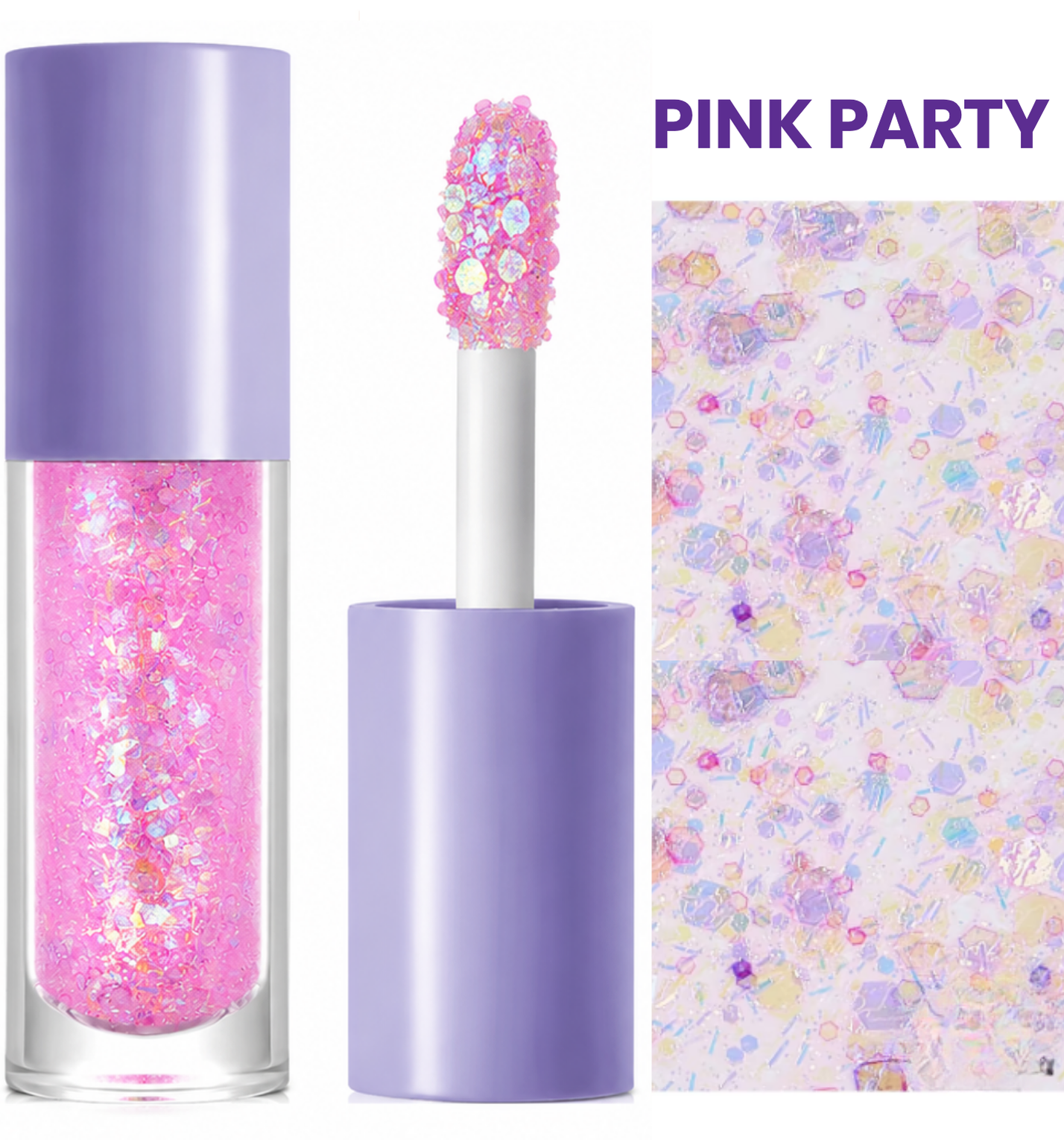 Sparkle Chunky Glitter Gel with Applicator- Pink Party