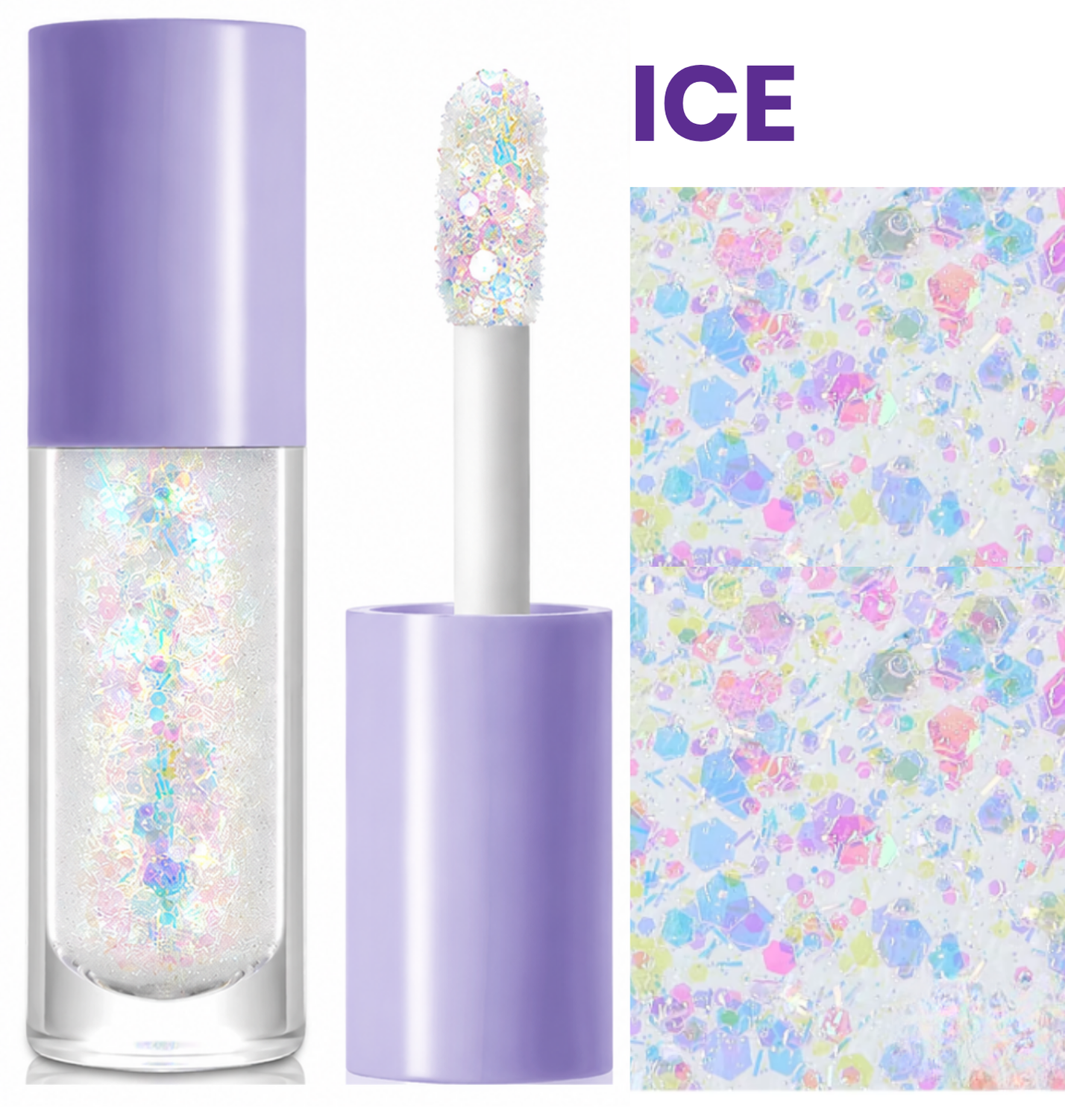 Sparkle Chunky Glitter Gel with Applicator- Ice