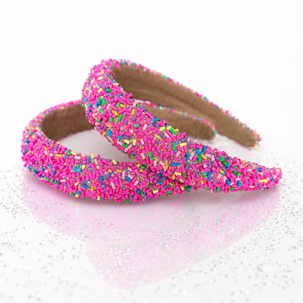 Sprinkle Glitter Crystal Headband- Pink