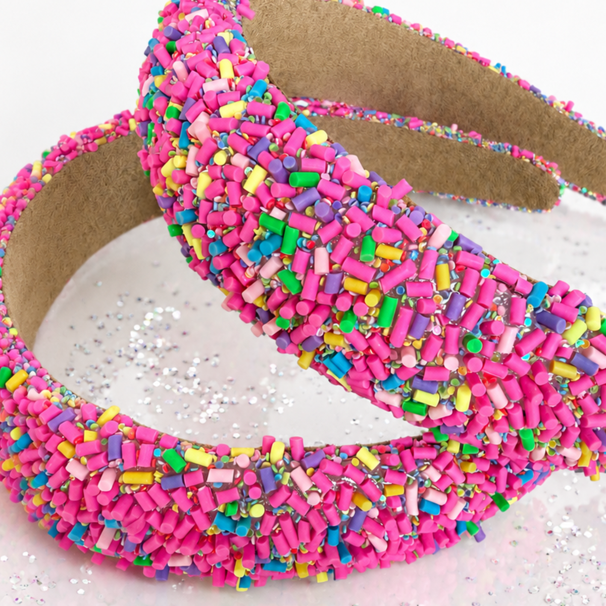 Sprinkle Glitter Crystal Headband- Pink