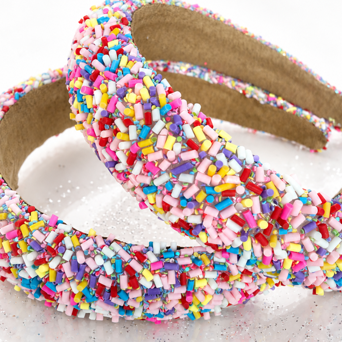 Sprinkle Glitter Crystal Headband- Rainbow