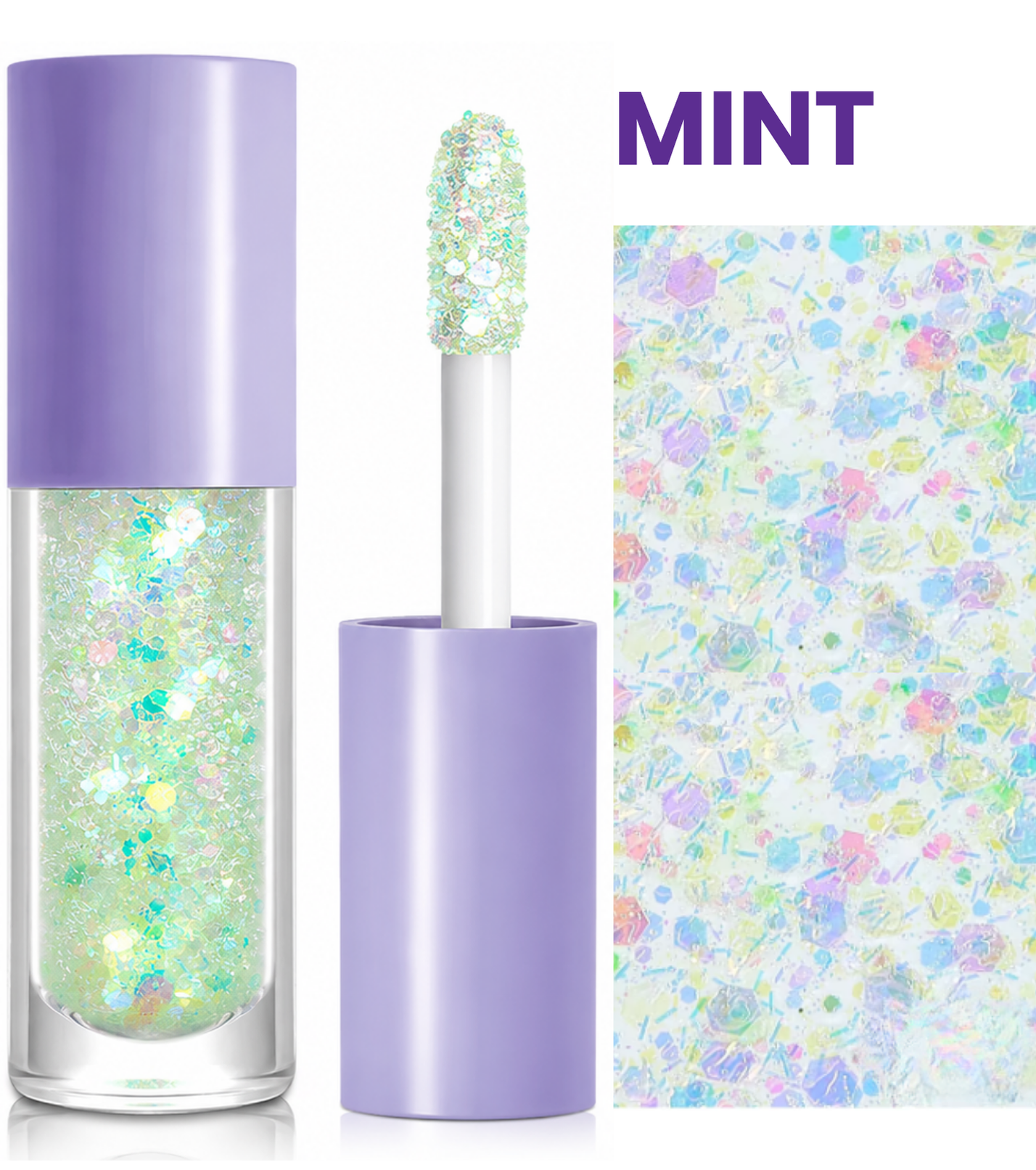 Sparkle Chunky Glitter Gel with Applicator- Mint