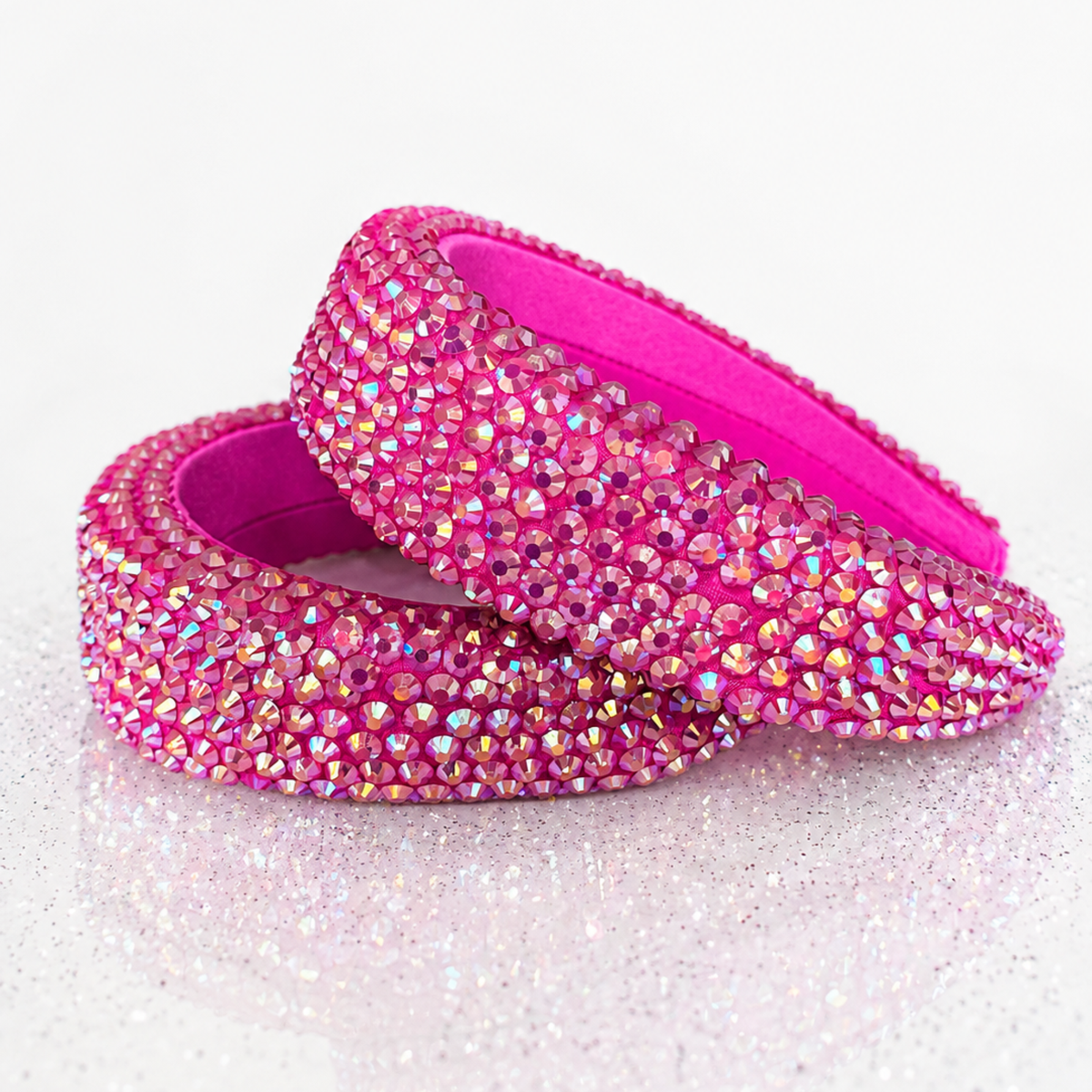 Statement Crystal Bejeweled Headband- Magenta