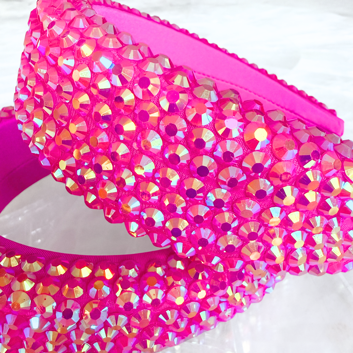 Statement Crystal Bejeweled Headband- Magenta
