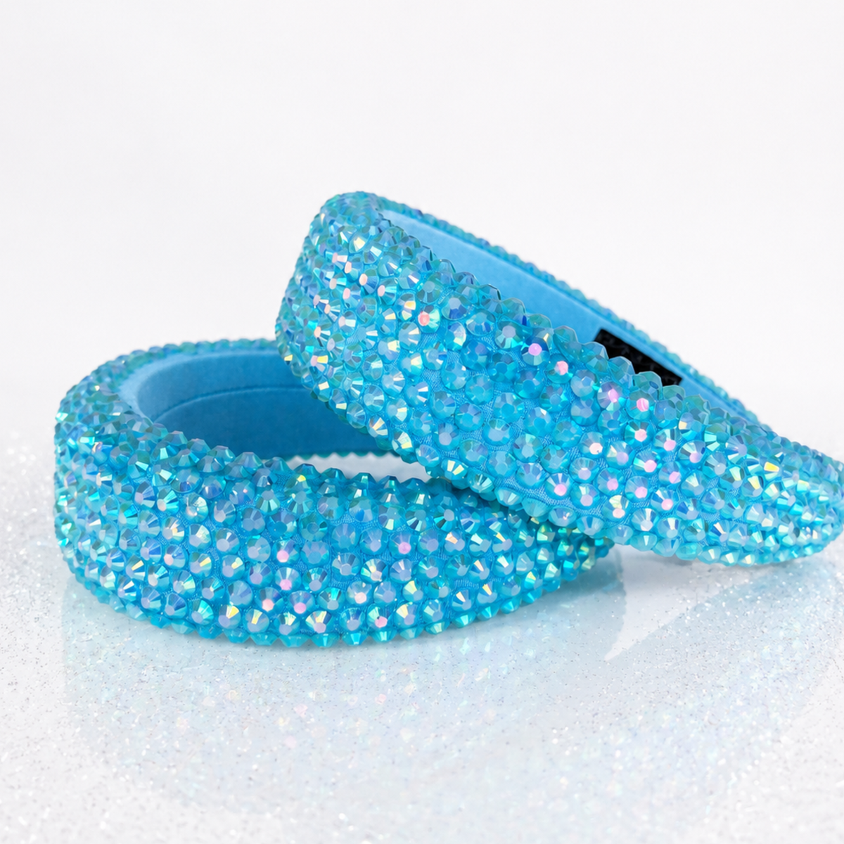 Statement Crystal Bejeweled Headband- Blue