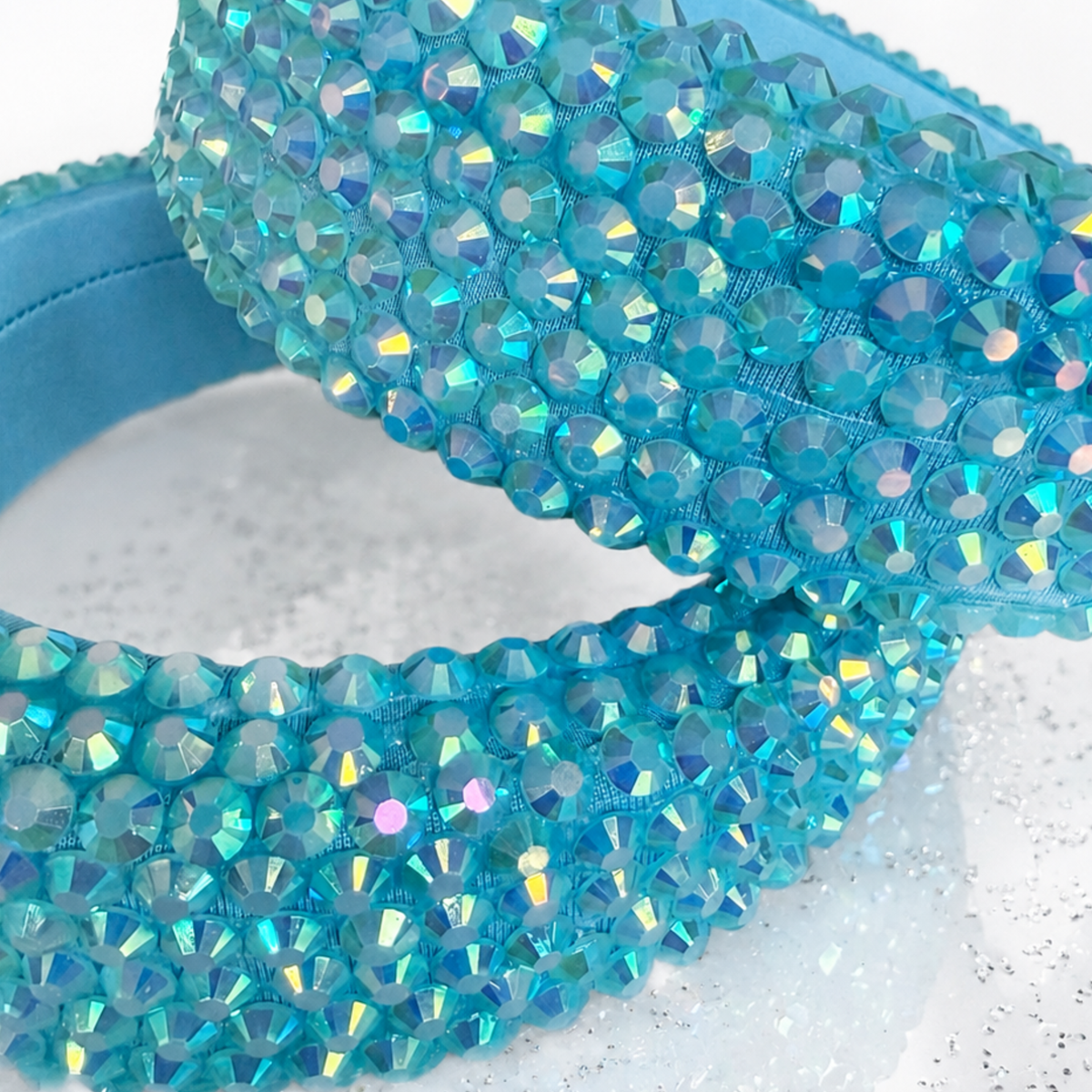 Statement Crystal Bejeweled Headband- Blue
