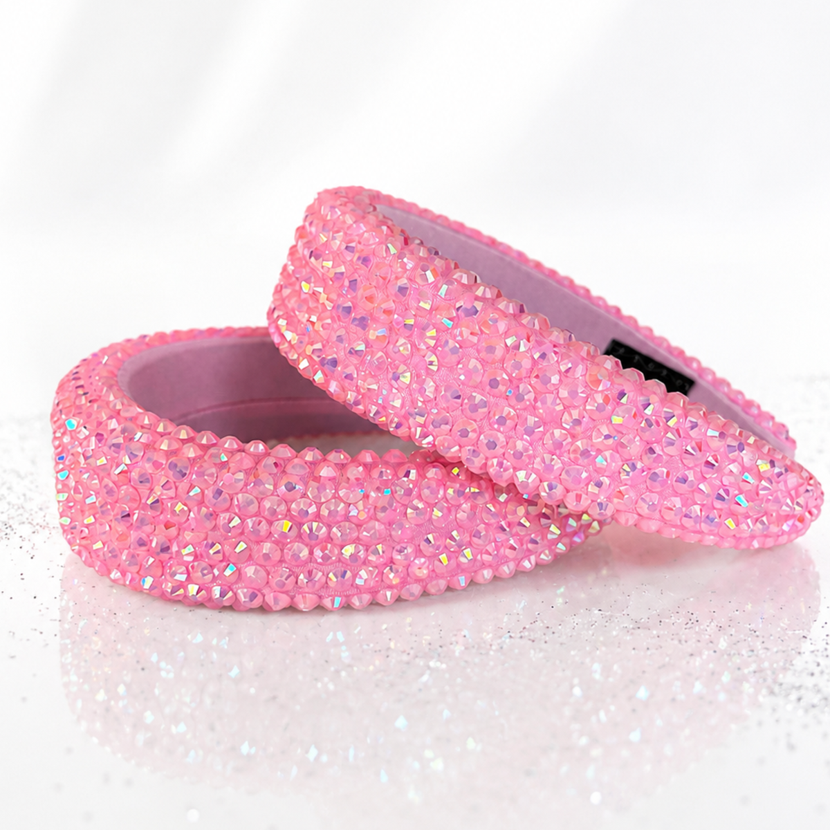 Statement Crystal Bejeweled Headband- Pink