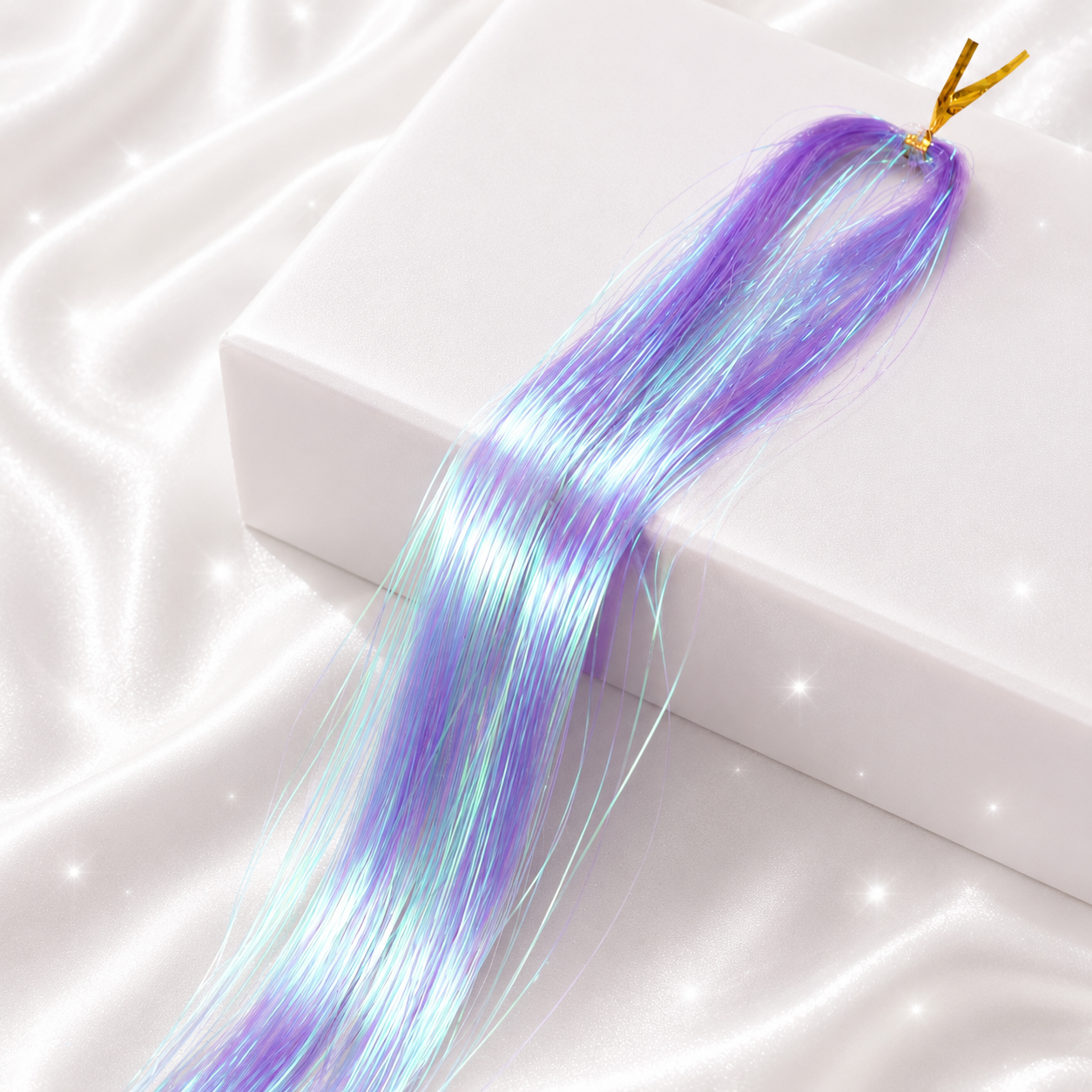 Multi Color Shimmering Hair Tinsel - Neon Purple