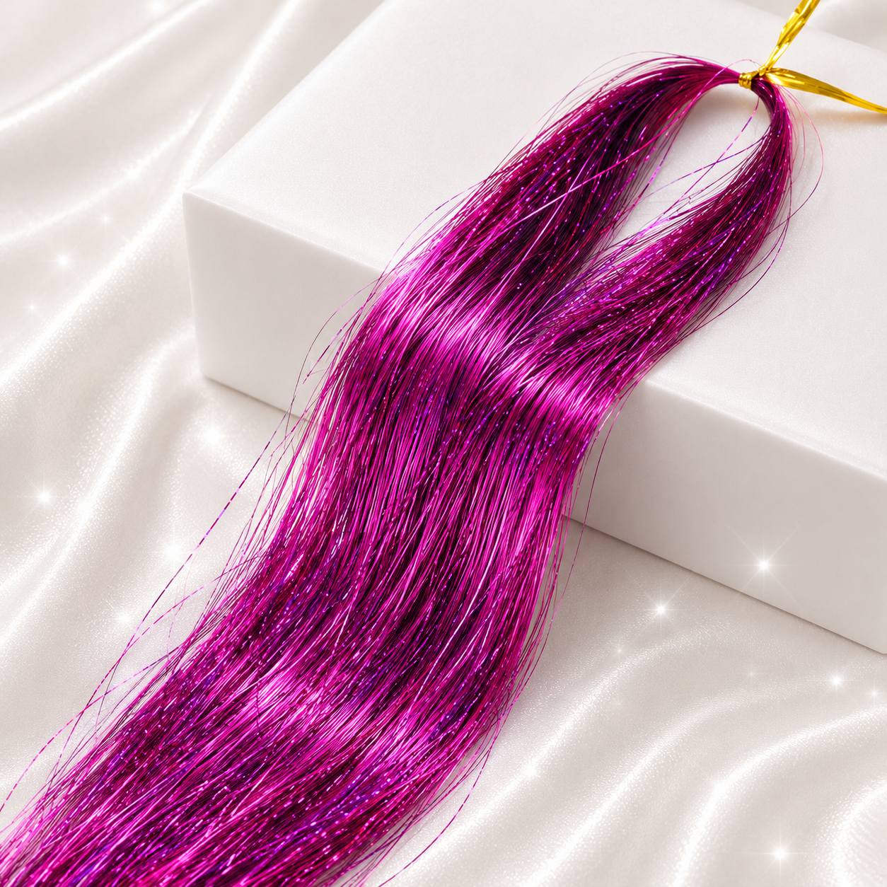 Multi Color Shimmering Hair Tinsel - Plum