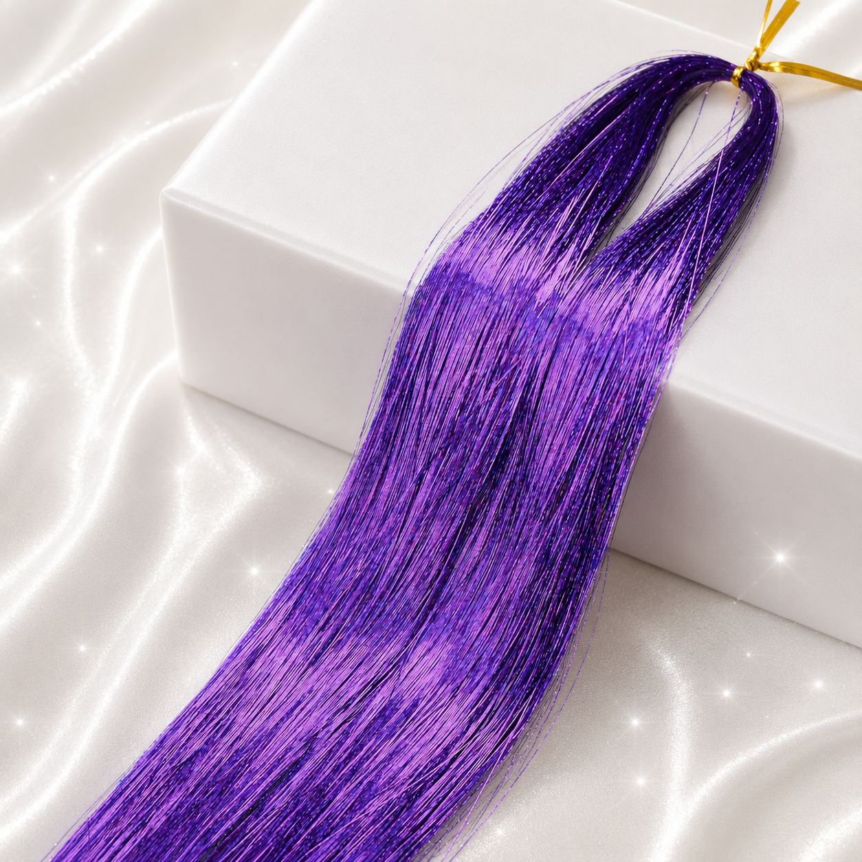Multi Color Shimmering Hair Tinsel - Purple