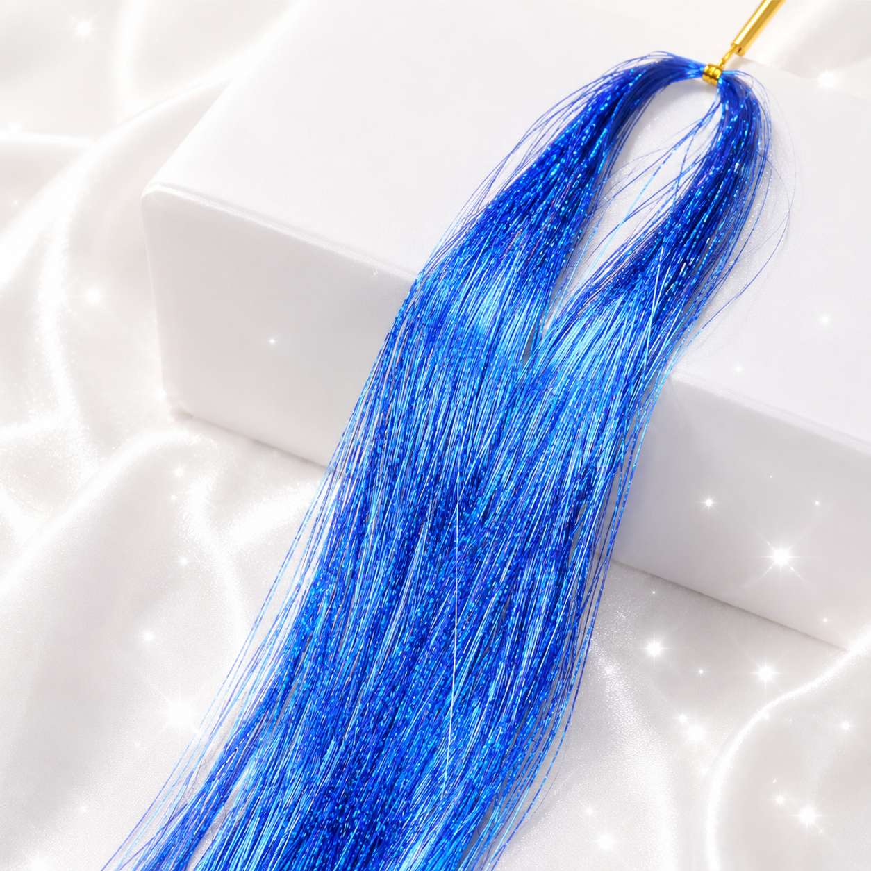 Multi Color Shimmering Hair Tinsel - Sapphire