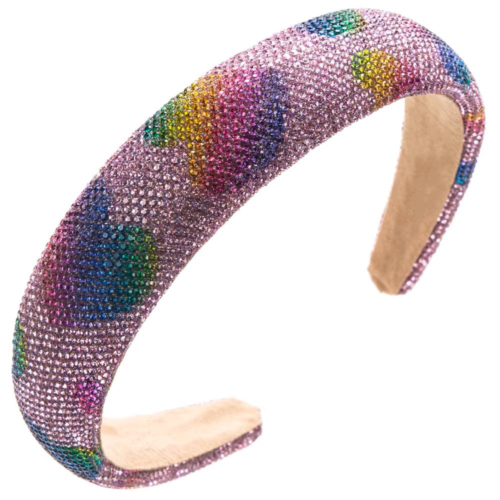 Glitter Sparkle Heart Headband - Rainbow and Pink