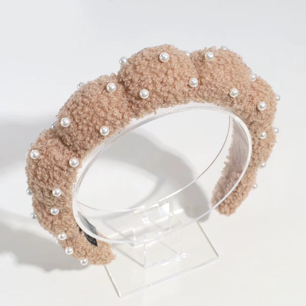 Plush Pearl Spa Headband - Khaki