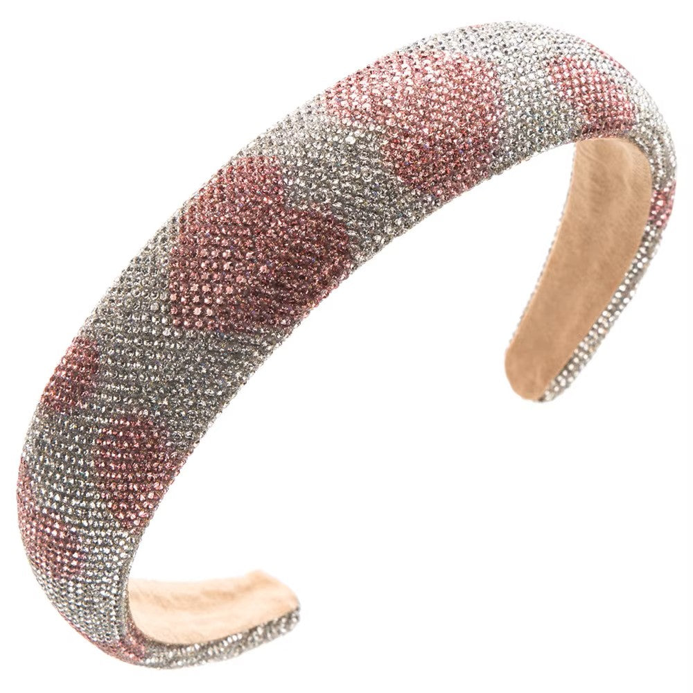 Glitter Sparkle Heart Headband - Pink and White