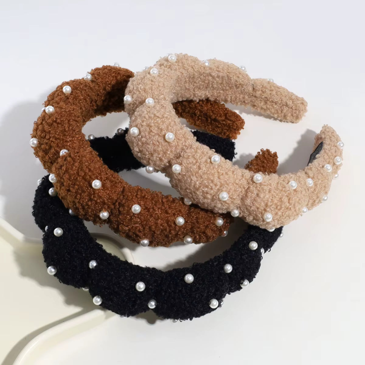 Plush Pearl Spa Headband - Khaki