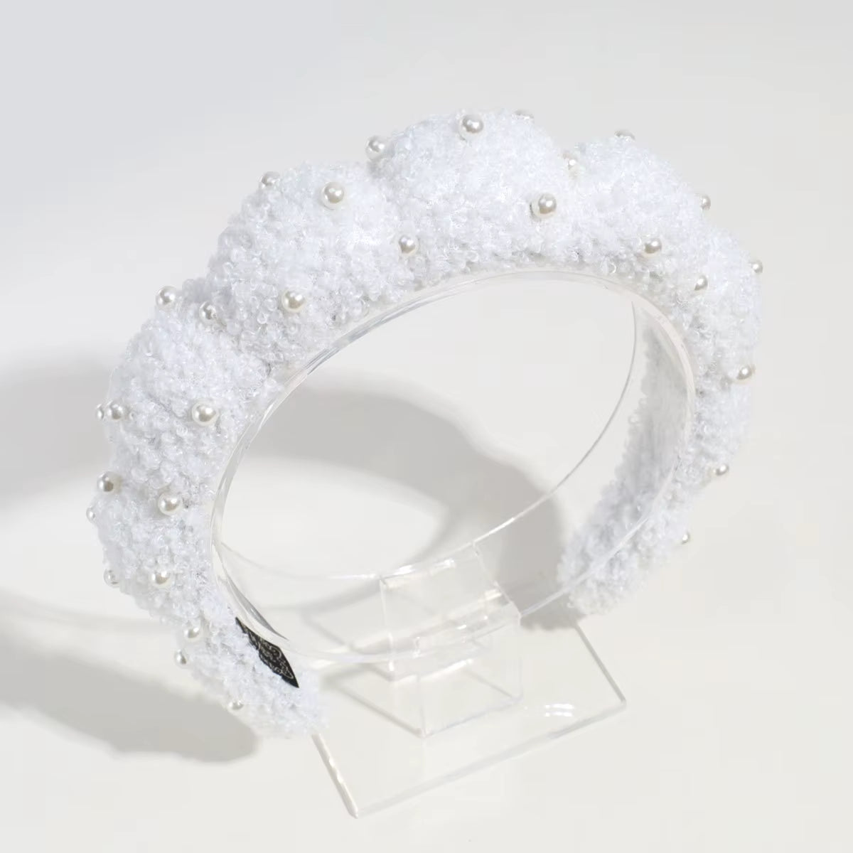 Plush Pearl Spa Headband - White
