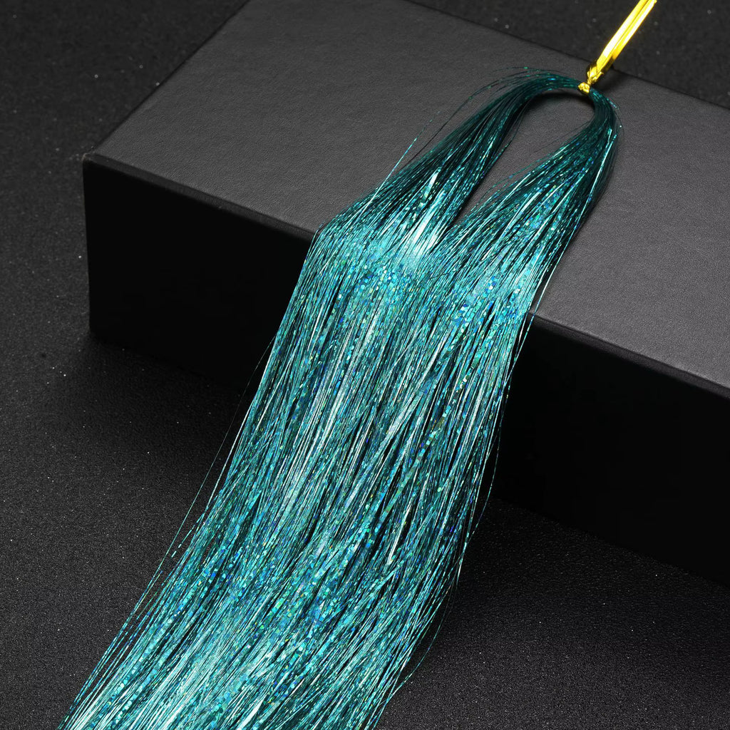 Teal Hair Tinsel
