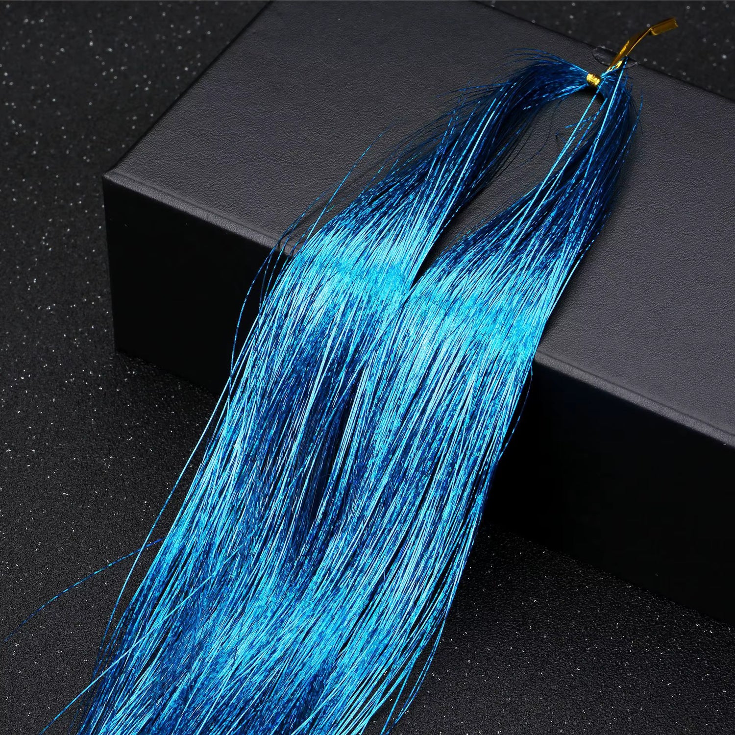 Multi Color Shimmering Hair Tinsel - Lake Blue