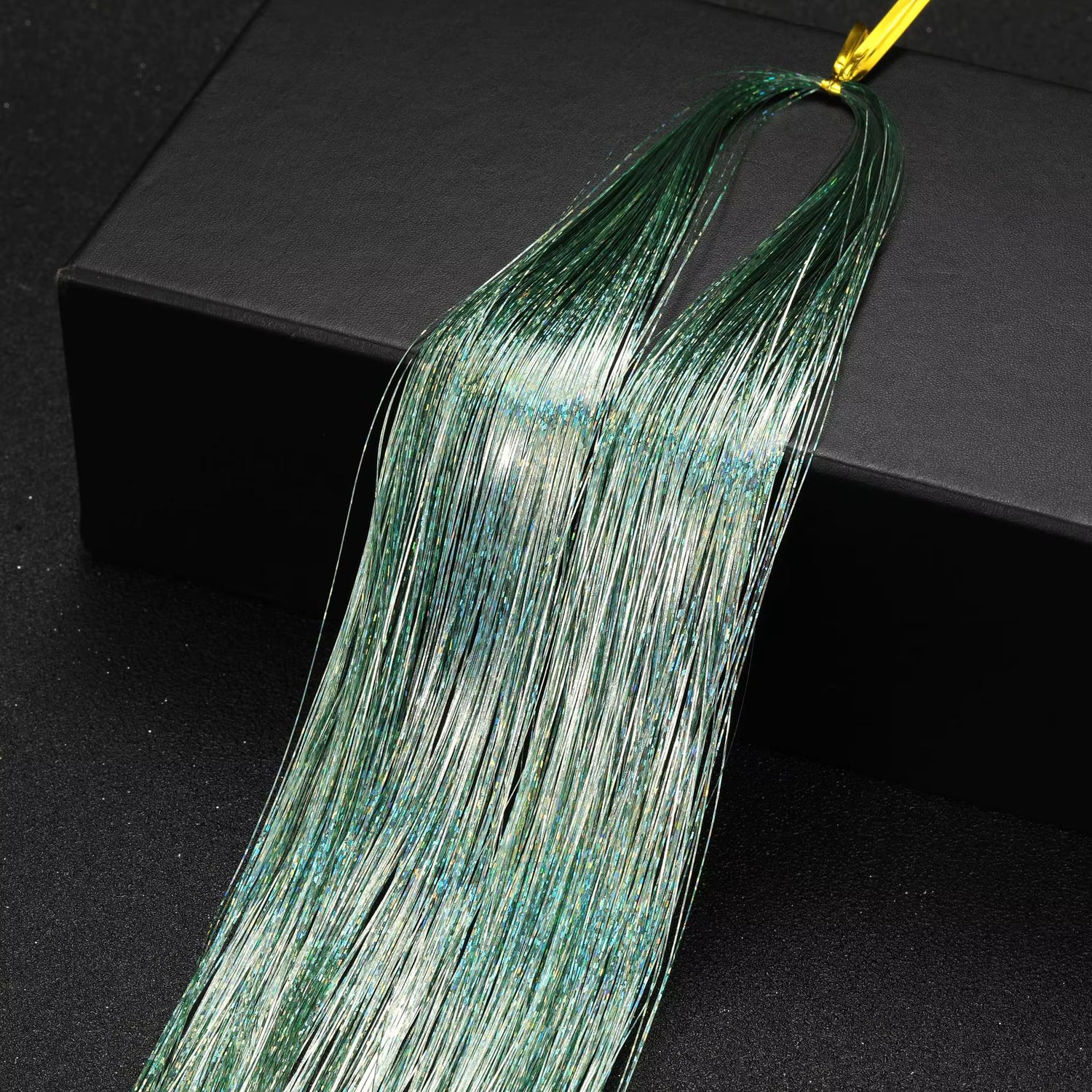 Multi Color Shimmering Hair Tinsel - Mint