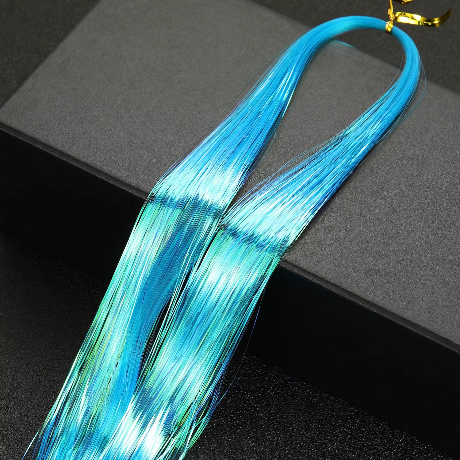 Multi Color Shimmering Hair Tinsel - Neon Blue