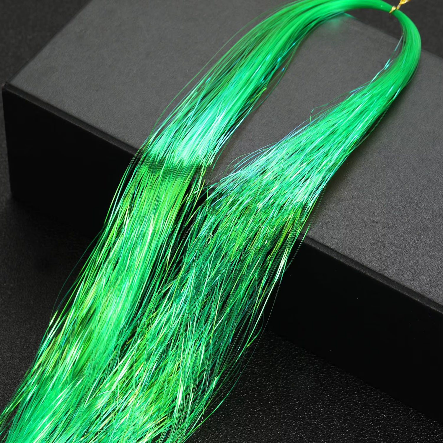 Multi Color Shimmering Hair Tinsel - Neon Green
