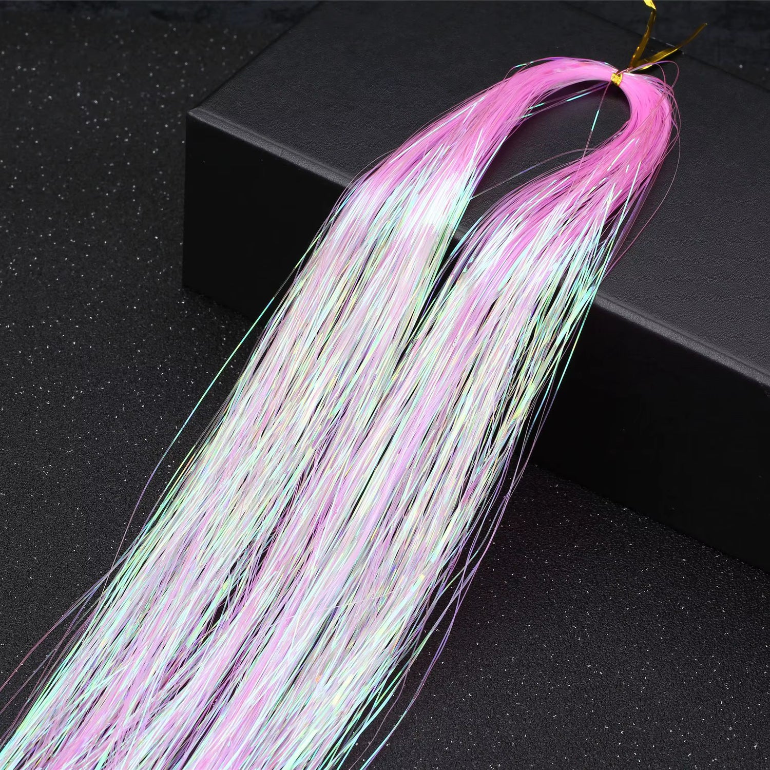 Multi Color Shimmering Hair Tinsel - Neon Pink
