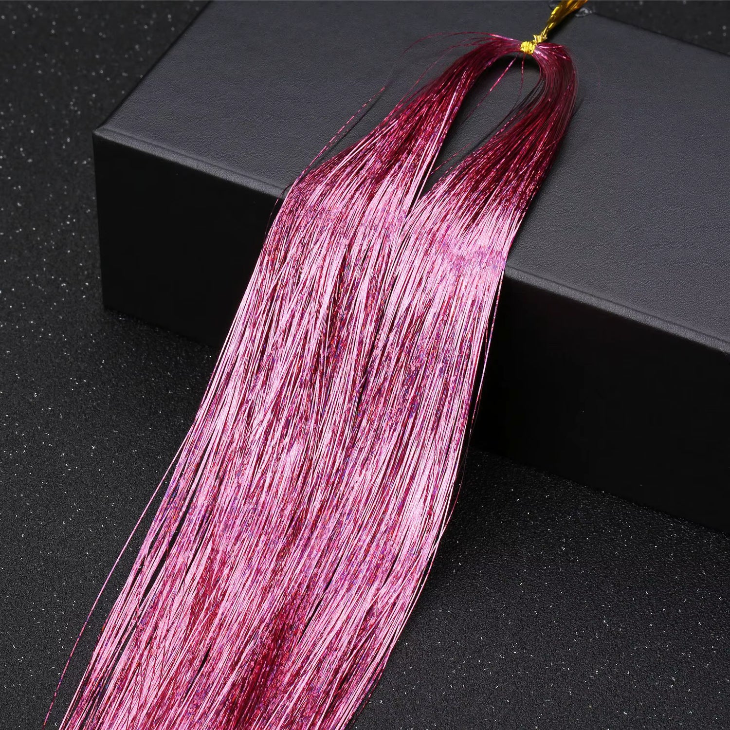 Multi Color Shimmering Hair Tinsel - Pink
