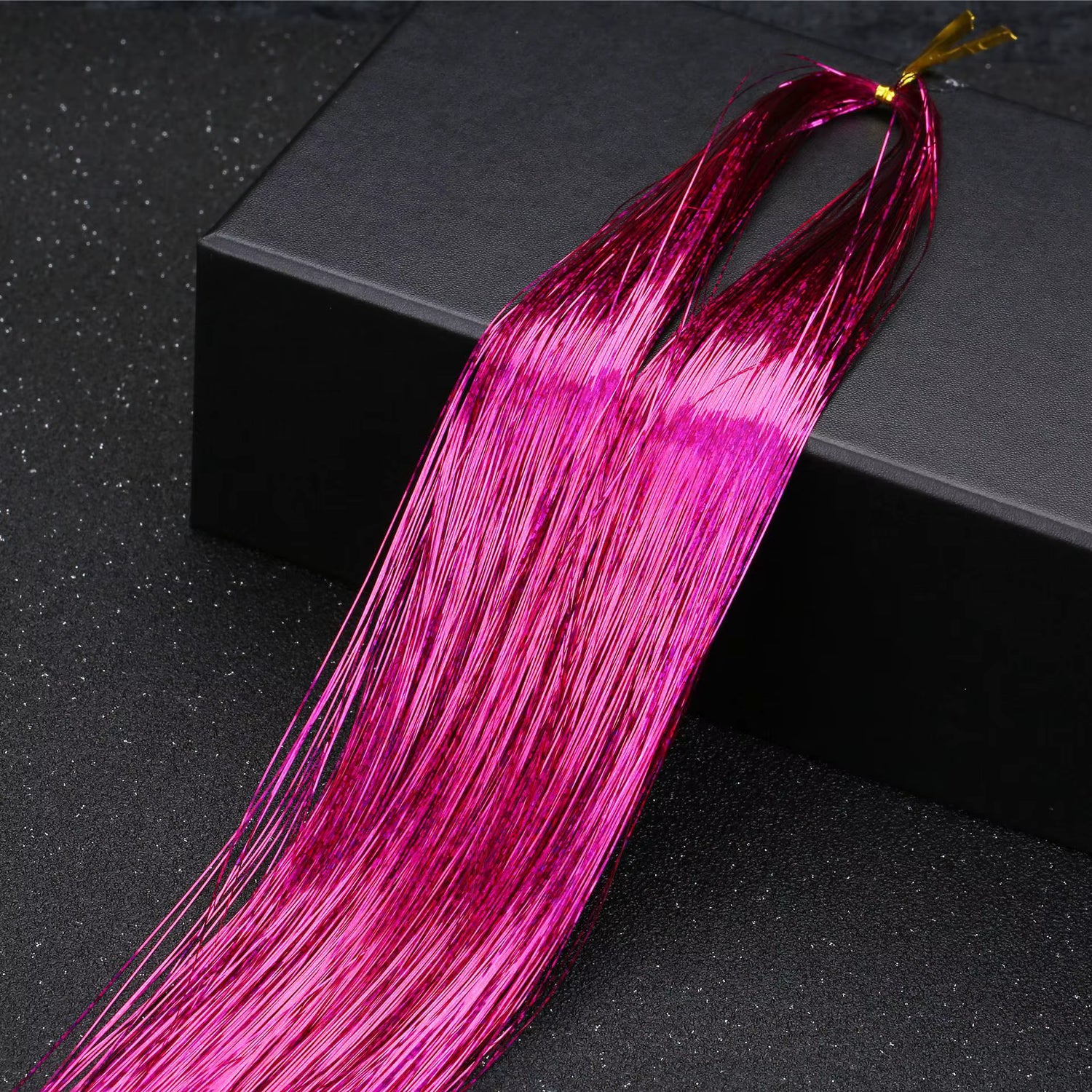 Multi Color Shimmering Hair Tinsel - Rose