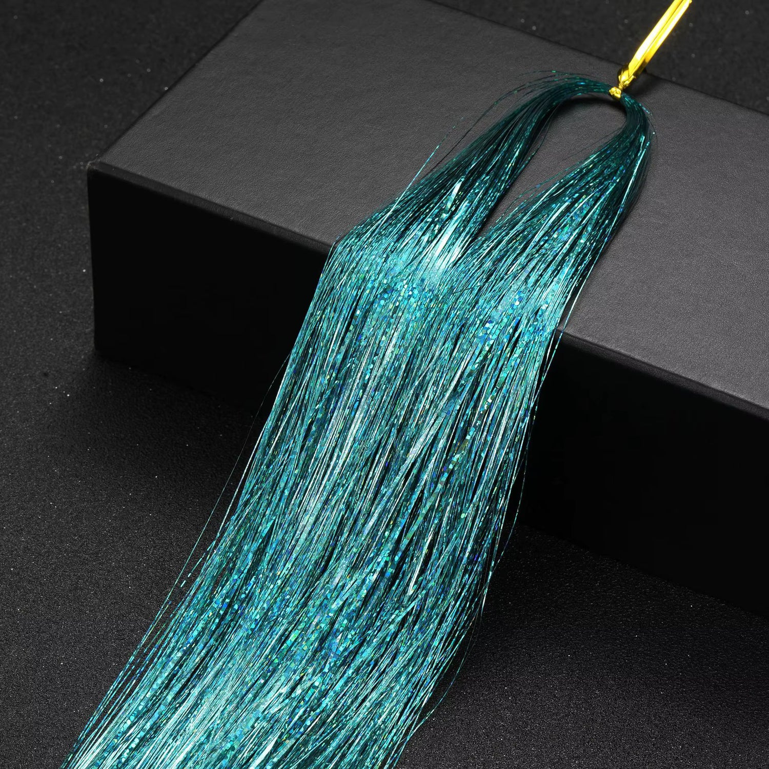 Multi Color Shimmering Hair Tinsel - Teal
