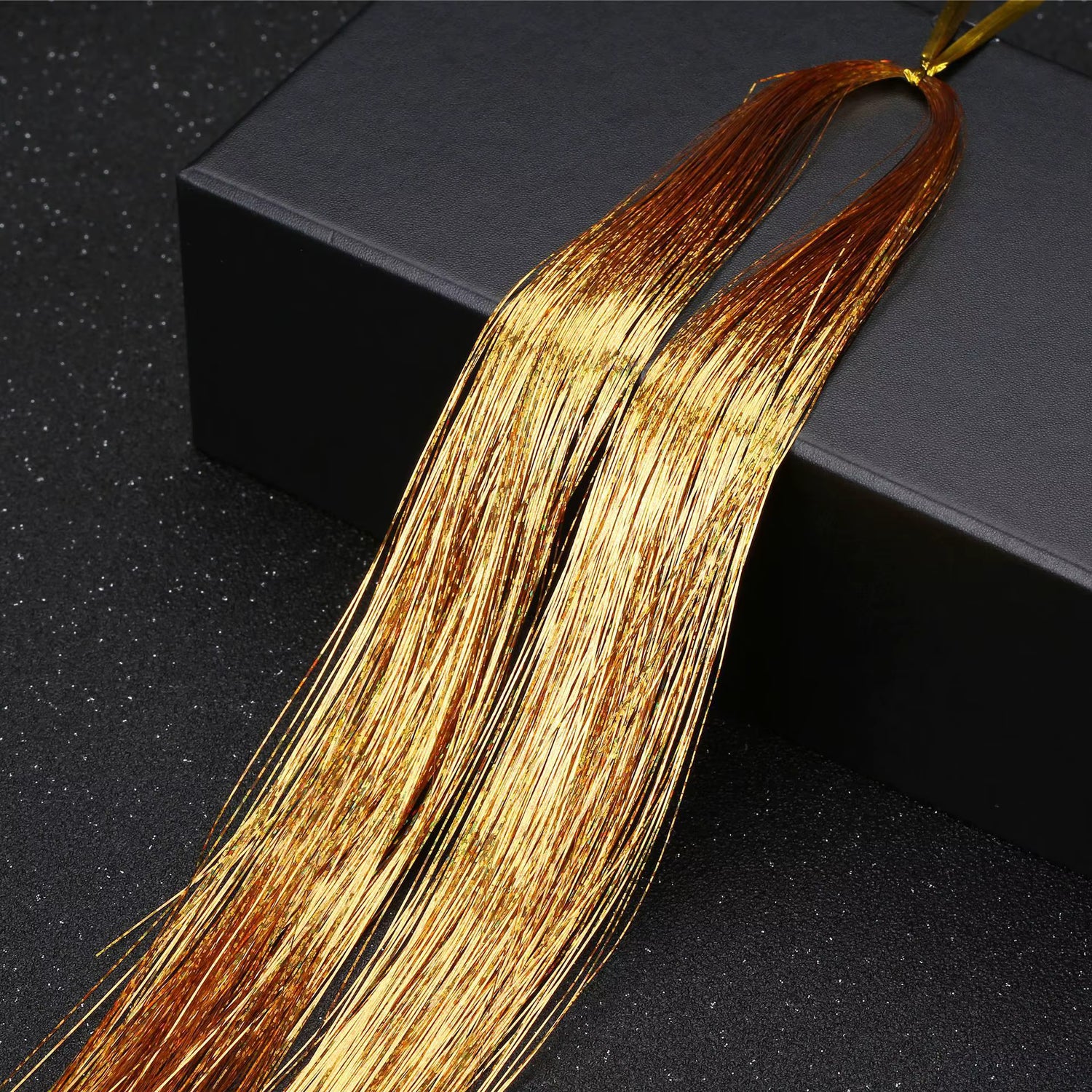 Multi Color Shimmering Hair Tinsel - Gold